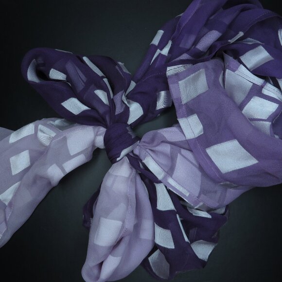 Handmade Dark Purple Silk Scarf - Picture 1 of 7